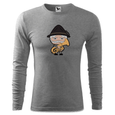 Da Oid Sinzer Musikinstrumente Longsleeve Fitted Herren Grau Meliert Haiden Front